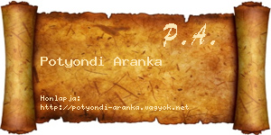 Potyondi Aranka névjegykártya